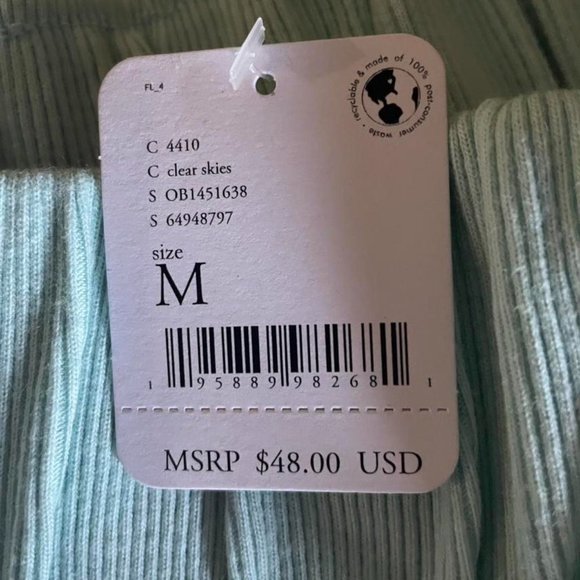 Free People Blue Green Ruched Drawcord Shorts - Picture 4 of 5